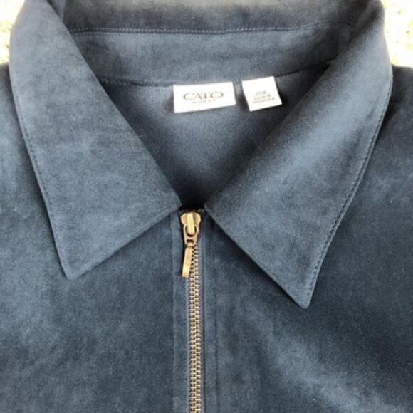 Cato Size 20W Women's Blue Long Sleeve Suit Style Full Zip Jacket With Pockets - Picture 3 of 10